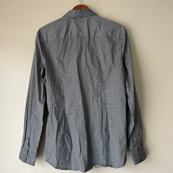 Marc Anthony Black Dainty Floral Button Up Size Medium - Picture 5 of 7